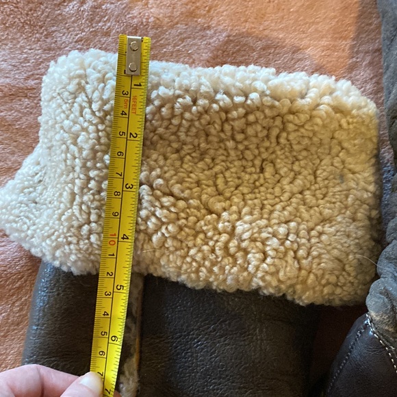 Born cognac leather/shearling lined boots, over the knee/ folds to knee - Picture 11 of 15